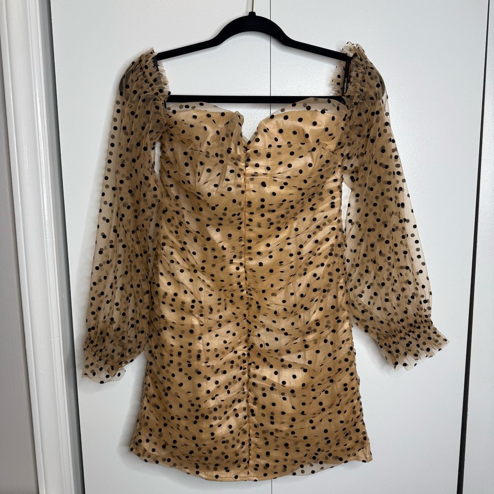 Majorelle Secrets Dress Nude Polka Dot Mini Dress - XL - Picture 2 of 10